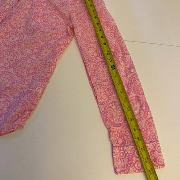 Talbots Pink Floral Patterned Long Sleeve Button Up Shirt Size M - Picture 14 of 15